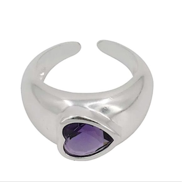 Stampd Silver Ring with Purple Gem - Picture 6 of 7